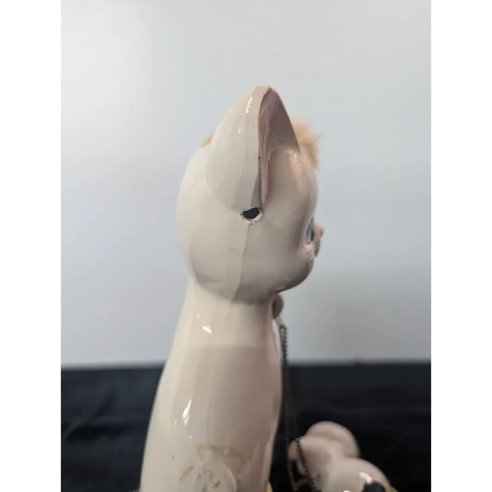 VTG Spaghetti‎ Cat Mom & Kittens Japan 1950s MCM Ceramic Kitsch Collectible Fig